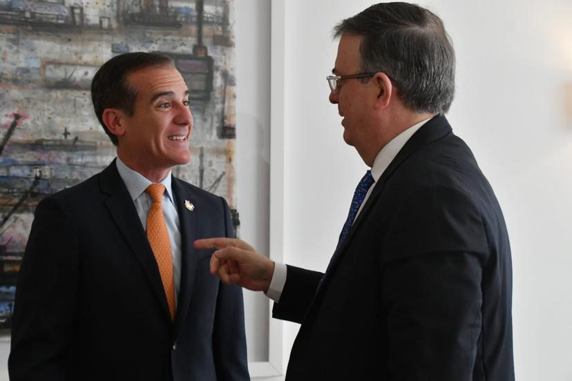 El canciller Marcelo Ebrad se reunió con el alcalde de Los Ángeles, Eric Garcetti