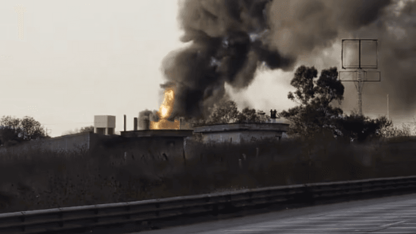 VIDEO Cierran autopista México-Querétaro por incendio de ducto de gas