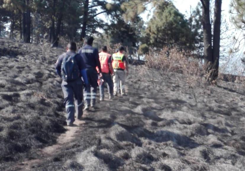 Bomberos de San Pedro Cholula y Conafor, sofocan incendio en cerro Zapotecas