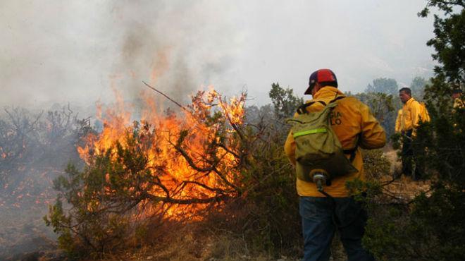 Casi controlado incendio al pie del volcán