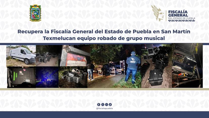 Recuperan en Texmelucan instrumentos de Los Ángeles Azules
