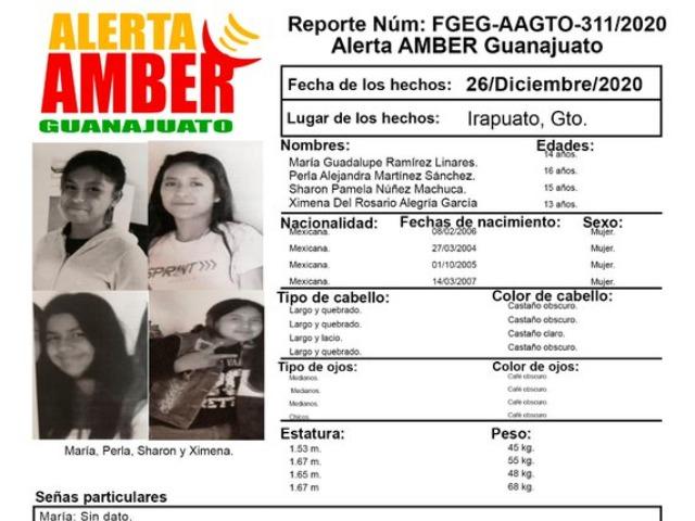 Desaparecen cuatro jovencitas; ya activan alerta AMBER