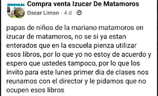 Padres de familia en Izúcar no quieren los nuevos libros de texto  