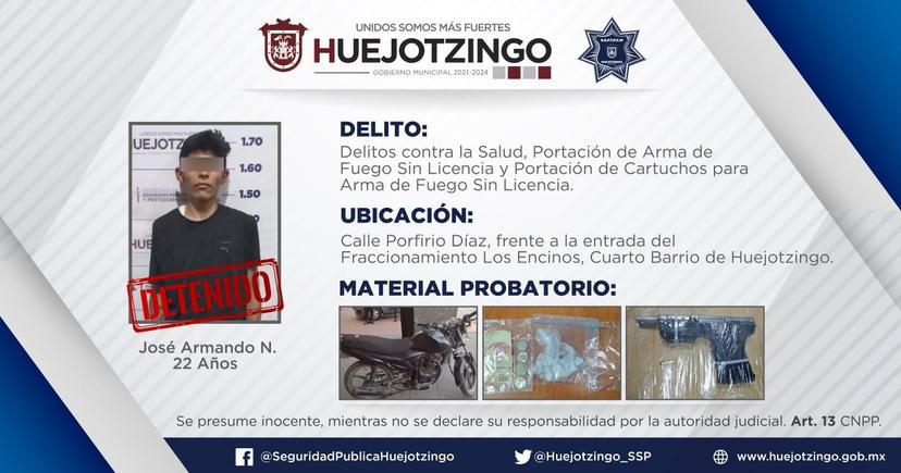 Lo detienen en Los Encinos de Huejotzingo