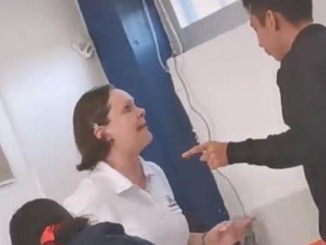 VIDEO No tienes derecho a humillarme, reclama maestra a alumno