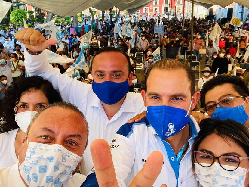 Marko Cortés cobijó a los abanderados del PAN en Cholula, Puebla y Atlixco