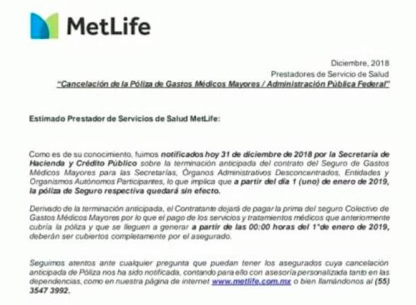 Gobierno hace oficial cancelación de seguros médicos a funcionarios