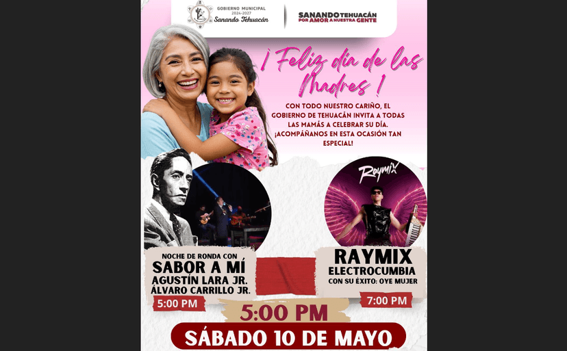 Tehuacán celebrará a Mamá con conciertos este fin de semana 