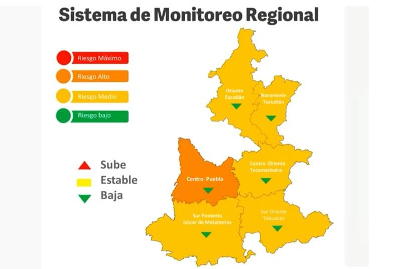 Puebla capital se mantiene en naranja por contagios de Covid