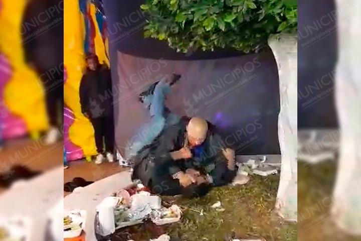 VIDEO Drogado lo agrede a mordidas en la feria de Chachapa