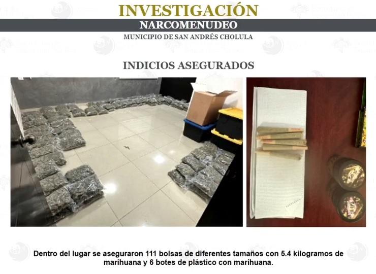 Hallan narcotienda de vapeadores con marihuana en San Andrés Cholula