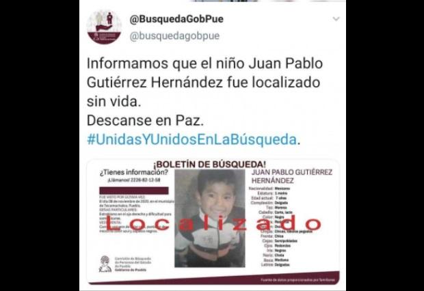 En San Mateo Tlaixpan están de luto tras el hallazgo del niño Juan Pablo