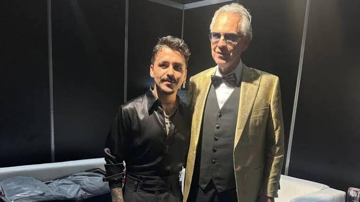 Christian Nodal hace dueto con Andrea Bocelli en Italia para festejarlo