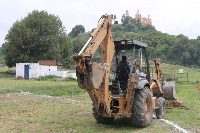 Obra en zona arqueológica de Cholula está suspendida