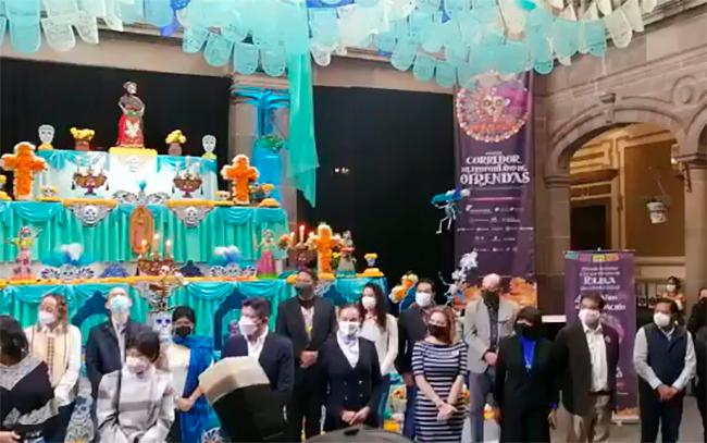 Inauguran corredor metropolitano de ofrendas en Puebla