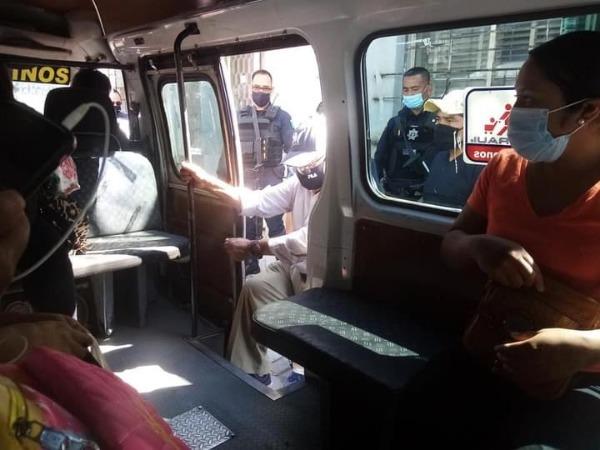 Implementan operativo de seguridad en transporte público de Atlixco