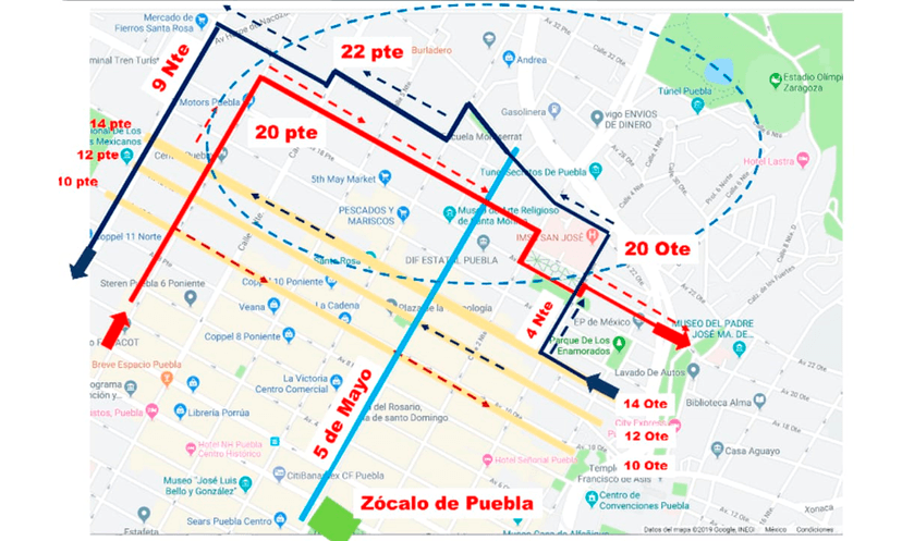 Reubicarán rutas de transporte público en el Centro Histórico