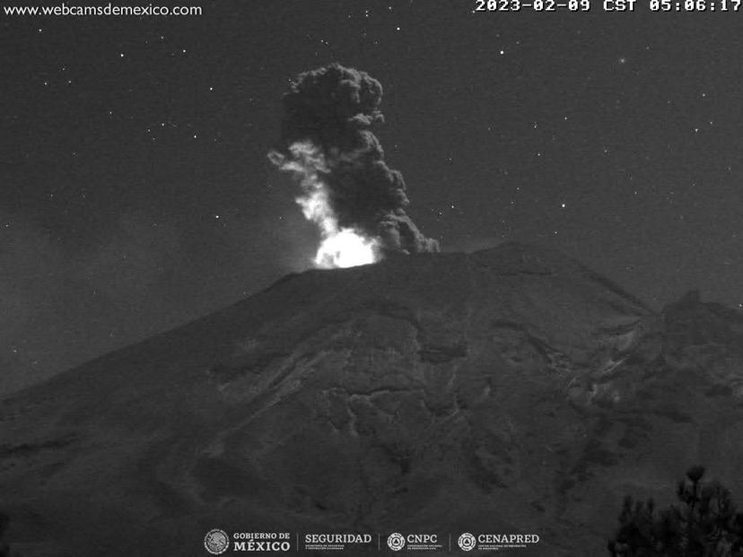 Popocatépetl registra 132 exhalaciones y un sismo volcanotectónico