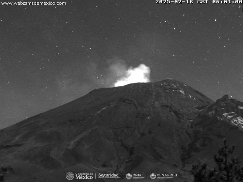 Popocatépetl registra 44 exhalaciones en 24 horas