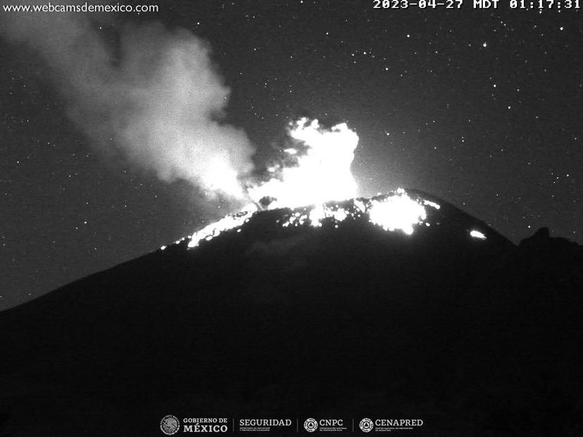 Popocatépetl registra 207 exhalaciones y cuatro explosiones