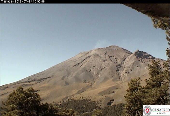 Una explosión y 16 exhalaciones del Popo durante las últimas horas