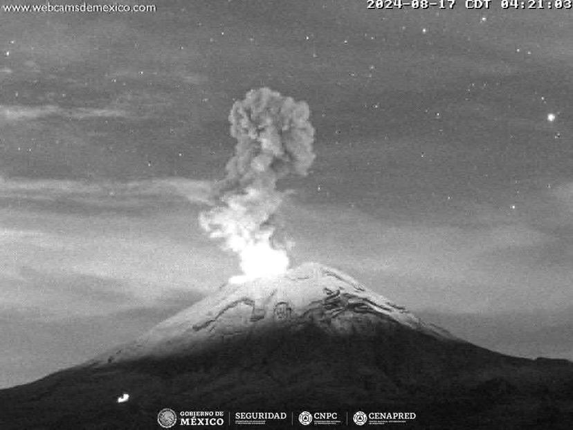 Popocatépetl registra 28 exhalaciones y tres sismos volcanotectónicos