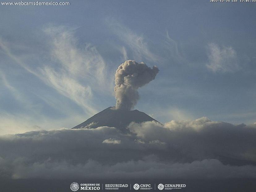 Popocatépetl registra 89 exhalaciones en 24 horas