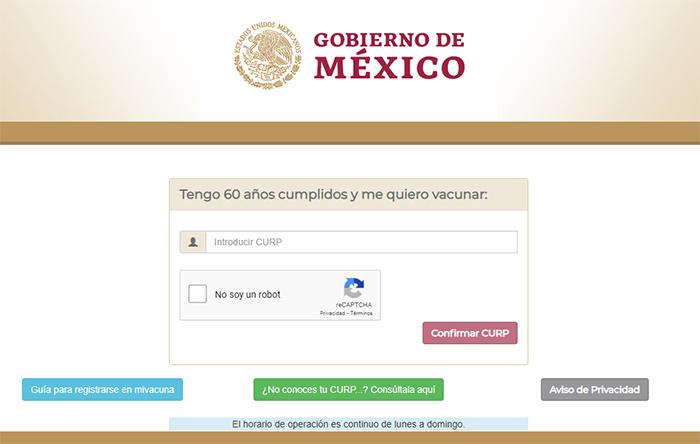 Ya funciona sitio web para registro de vacunación covid