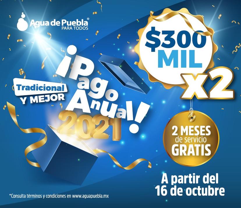 Agua de Puebla invita a participar en el Pago Anual Anticipado 2021