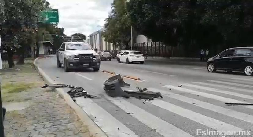 Por segunda ocasión, patrulla estatal choca en bulevar 5 de Mayo