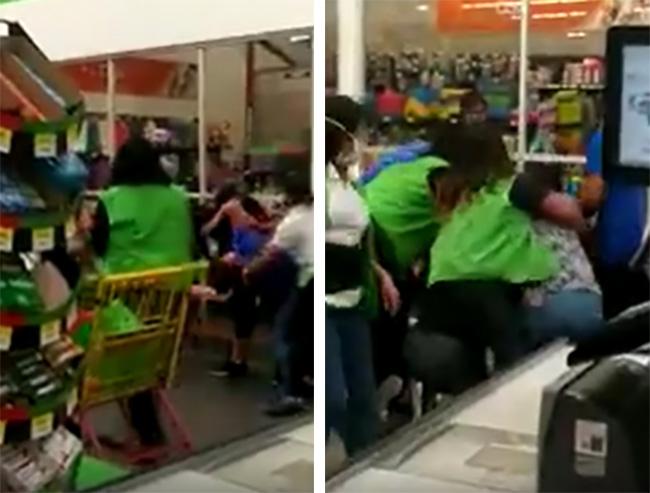 VIDEO Cajera y clienta se dan con todo en Bodega Aurrera de Las Torres