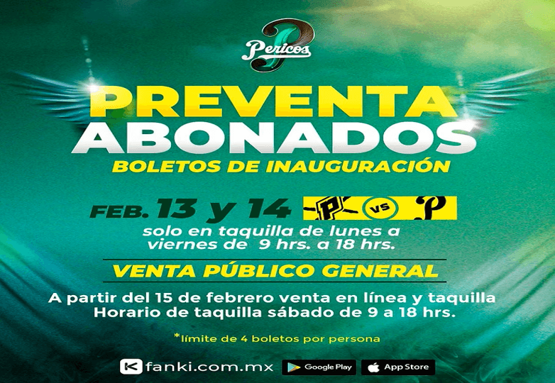 Arranca venta de boletos para la serie inaugural de Pericos