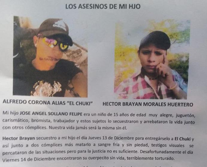 Piden en redes sociales que asesinos de menor no queden en libertad