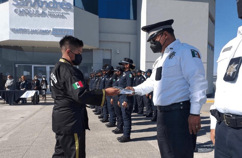 Reciben Policías Municipales de San Andrés Cholula constancias de capacitación  