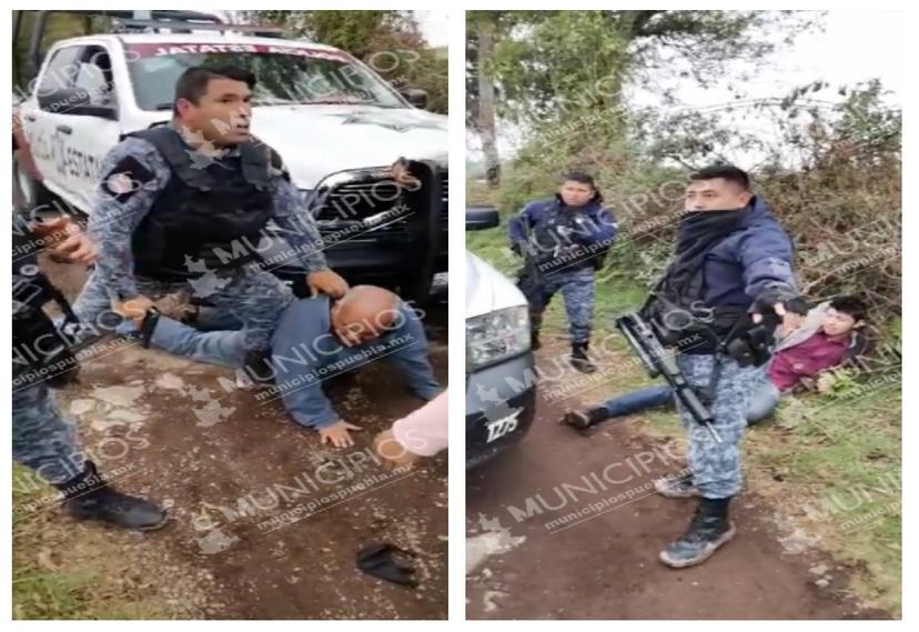 VIDEO Policías de Huauchinango golpearon a civiles y dispararon al aire