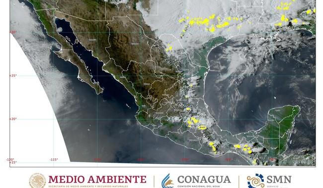 Se pronostican lluvias fuertes en el noreste, oriente, centro y sureste de México