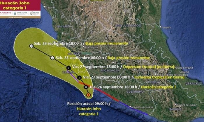 Advierten impacto de John ahora en Michoacán y Colima