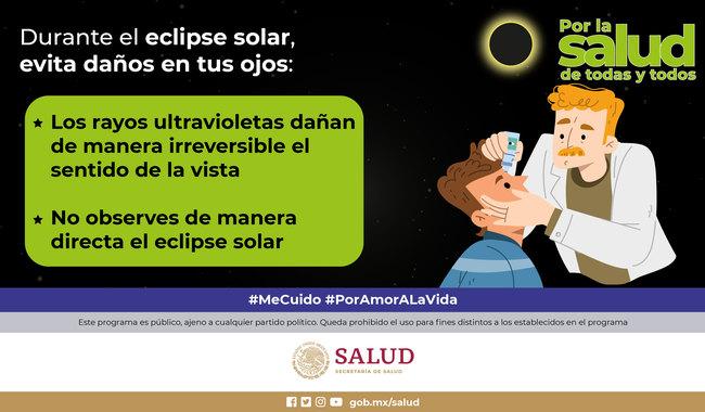 Salud advierte sobre el peligro de observar de forma directa el eclipse del 8 de abril