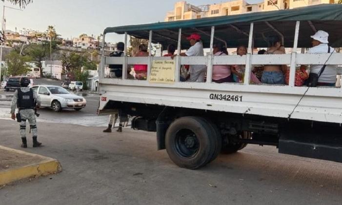 Ante paros, Guardia Nacional ofrece transporte público en Acapulco