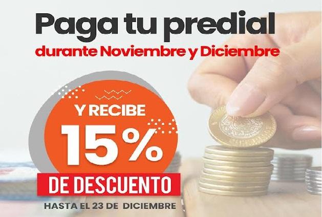 Obten 15% de descuento al pagar tu predial en Atlixco