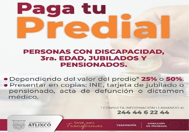 En Atlixco continúan descuentos en pago predial