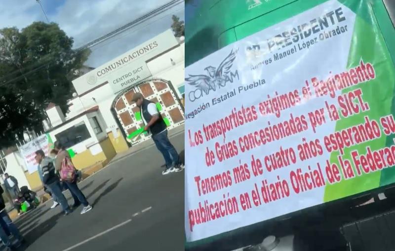 Transportistas bloquean Vía Corta a Chiauhtempan; van por autopistas