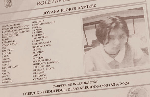 Desde hace tres días está desaparecida menor de edad en Atlixco