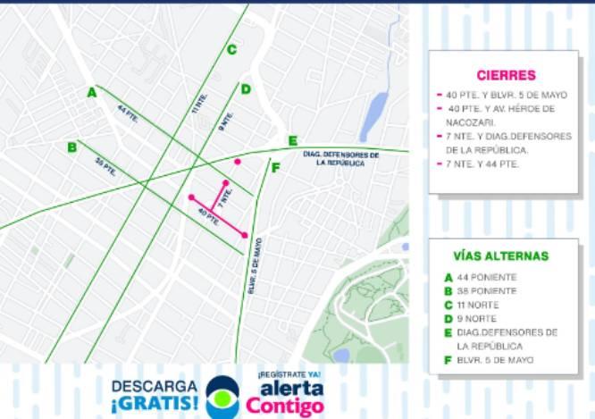 Estos son los cierres viales por obras en Puebla capital