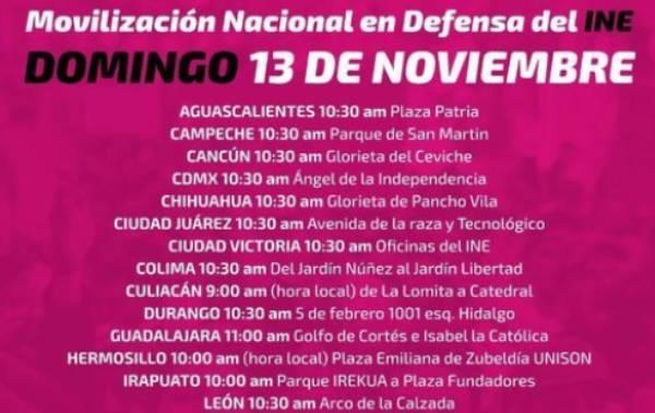 Marcha a favor del INE en Puebla: aquí te decimos la hora y la ruta