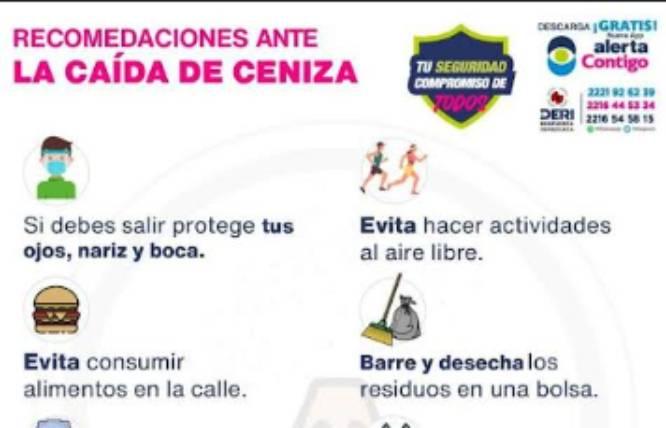 Ayuntamiento de Puebla emite recomendaciones por caída de ceniza