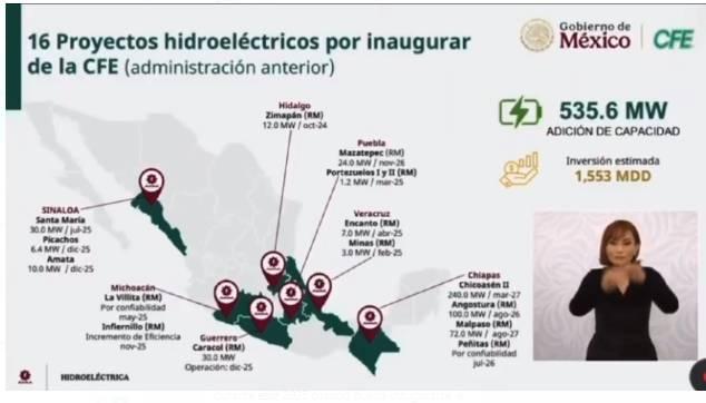 Hidroeléctrica Portezuelos de Puebla quedará lista en marzo de 2025: CFE