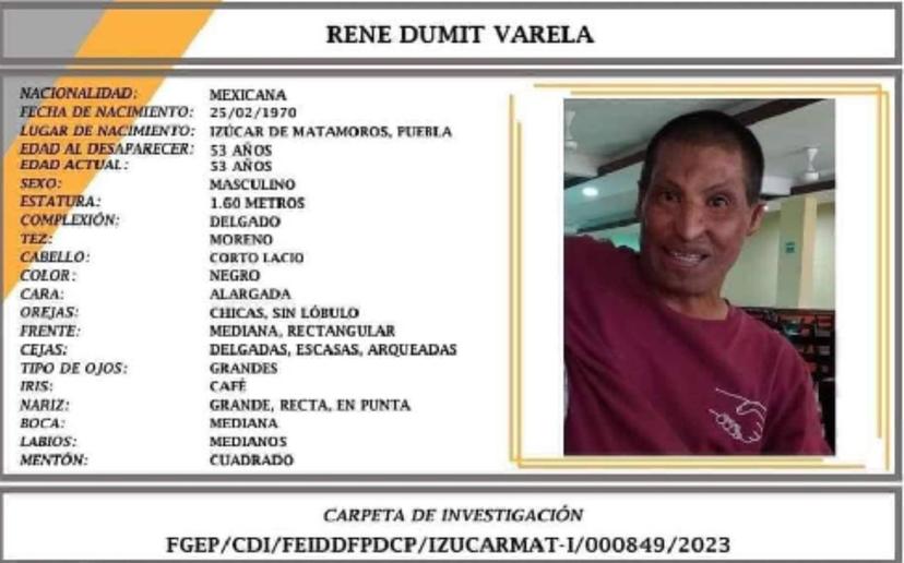 Rene va para 5 meses desaparecido; su familia lo sigue buscando en Izúcar