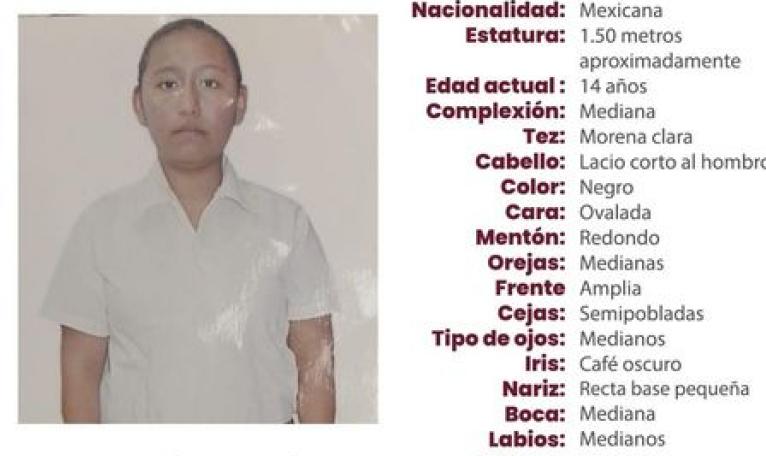 Angelina de 14 años desapareció en el municipio de Tehuacán