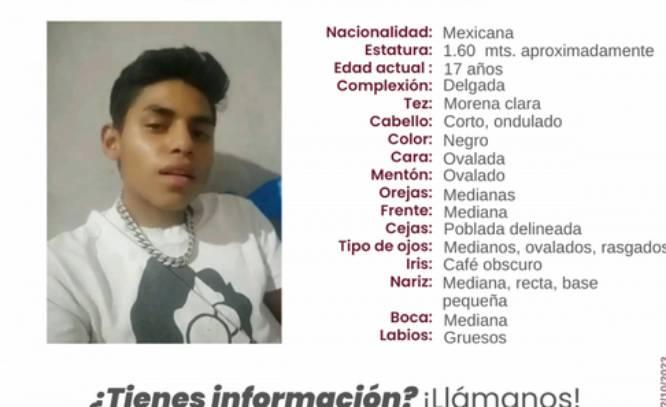 Elías de 17 años desapareció en El Seco